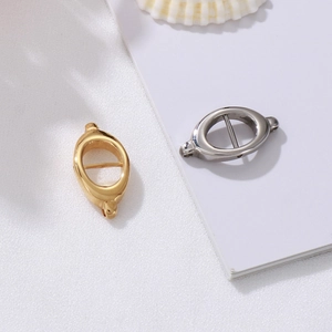 Stainless Steel Oval Jewelry Connectors Hollow Curved Links For DIY Necklace Bracelet Making Accessories Findings Minimalist