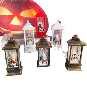 Christmas LED lanterns with water and Santa scenes in red, white and bronze finishes