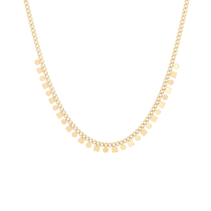 Chic gold titanium multi-layer necklace featuring geometric sequins and charms
