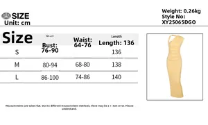 Detailed size chart for the off-shoulder summer maxi dress in cm with S, M, L dimensions