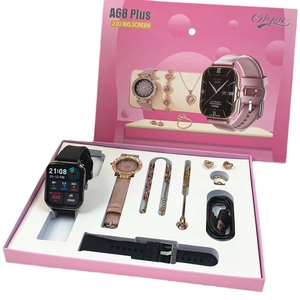 A68 Plus women's smartwatch set with 2.02 inch screen, jewelry and extra strap