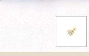 Macro detail of S925 sterling silver heart stud earrings with cubic zirconia stones