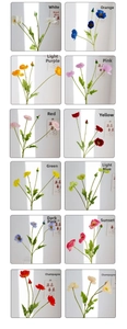 Realistic artificial corn poppy flowers in twelve colors for home wedding decoration