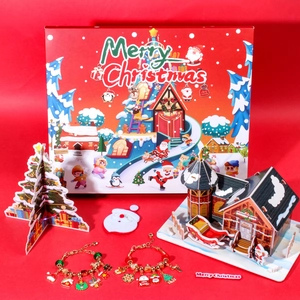 Calendrier De L'Avent De Noël Bijoux Kit Bracelet DIY Avec Pendentifs En Alliage Pour Enfants Filles Cadeau