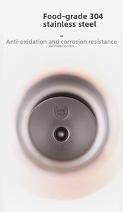 Macro shot of SUS 304 food-grade stainless steel interior base with anti-corrosion stamp