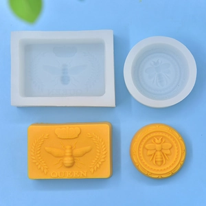 Silicone bee and queen crown soap molds for DIY handmade candle and fondant making