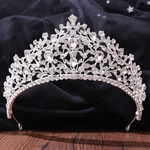 Luxurious Baroque Bridal Crown Tiara For Women Rhinestone Alloy Wedding Hair Accessories Prom Birthday Headpiece