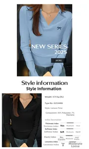 Detailansicht des Damen-V-Ausschnitt-Langarmshirts mit Schleifenstickerei und Material