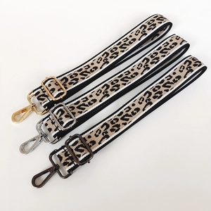 Tracolla Regolabile Con Stampa Leopardata Cinghia Larga In Tela Di Ricambio Per Borsa A Tracolla Con Ganci In Metallo