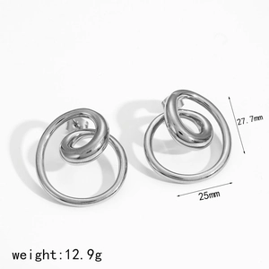 Technical specification of spiral silver stud earring with height and weight dimensions