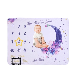 Baby Meilenstein Decke mit Blumen und Mond für monatliche Fotografie Hintergrund
