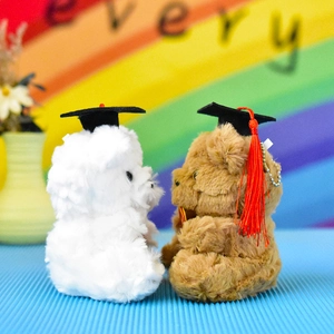 Simpatici orsetti di peluche bianchi e marroni con tocchi, regali perfetti per studenti
