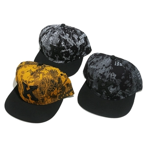 Hip hop snapback caps with Compton graffiti print and 3D embroidered K letter logo