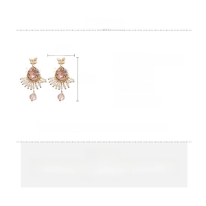 Detailed size specifications and material attributes for vintage crystal tassel earrings