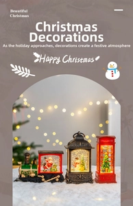 Christmas snow globe lantern train telephone booth decoration light music box gift