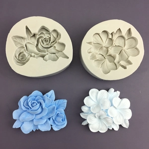 Detailed silicone molds for crafting gardenia and frangipani shapes with flower resin casts