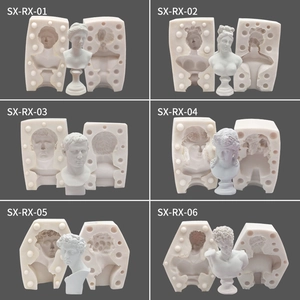 Detaillierte Ansicht von 3D-Silikonformen für Venus und David Skulpturen für DIY Gips