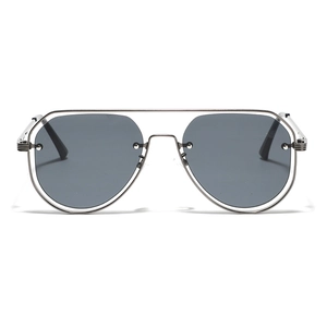 Pilot Sunglasses With Hollow Stainless Steel Frame UV400 Protection Fashion Rivet Oversized Eyewear For Men Women