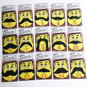 Set of 15 black fake mustaches for Halloween party supplies with different styles