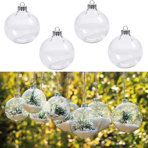 Clear PET Christmas ball ornament for DIY fillable holiday tree decorations