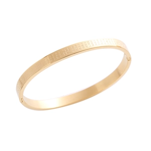 Minimalistischer 18K vergoldeter Edelstahl-Armreif mit graviertem Herz-Sutra