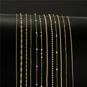 Minimalist Copper Gold Plated Chain Necklace For Women DIY Jewelry Making Various Styles Water Wave Box Rope Link