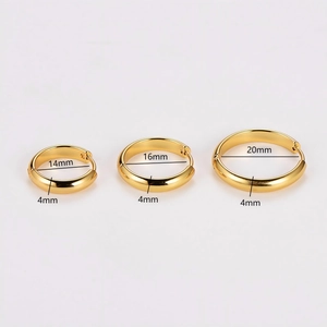 Goldene Creolen in 14mm, 16mm und 20mm Größe mit 4mm Breite und polierter Oberfläche