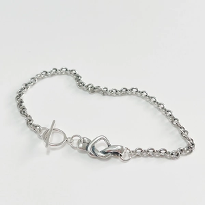 925 Sterling Silver Bracelet Knot Heart Infinity Design Minimalist Toggle Clasp Elegant Jewelry For Women