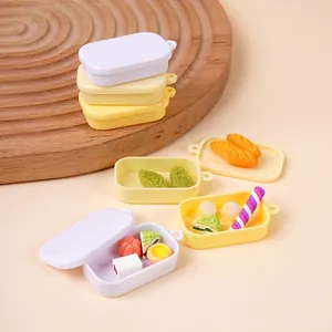 Miniatur Bento Dose Mini Essen Spielzeug Modell Kunststoff DIY Puppenhaus Küche Zubehör Kleine Simulation Lunch Container Spielzeug