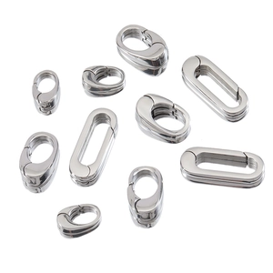 Bright silver stainless steel flat clasps for jewelry making in various sizes