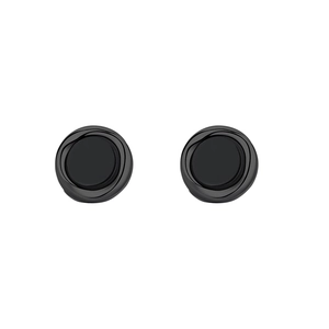 Minimalist S925 sterling silver black onyx stud earrings with textured swirl design