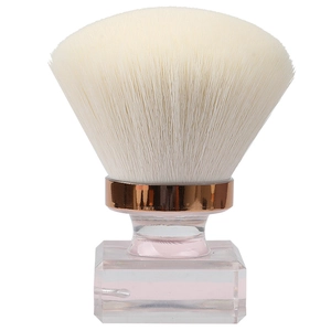 Large fluffy powder brush with rose gold ferrule and pink tinted acrylic handle