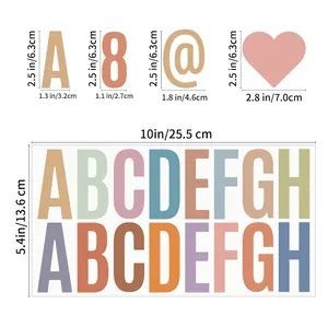2.5 inch waterproof alphabet stickers in Morandi colors for classroom and mailbox decoration