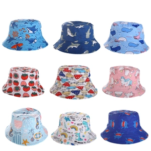 Cappelli a secchiello per bambini con squali, unicorni e fantasie di dinosauri