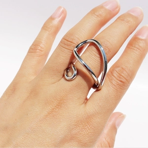 Modern Geometric Line Brass Open Ring For Women Men Irregular Exaggerated Adjustable Finger Ring Minimalist Statement Jewelry Gift