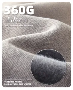 Detail van 360G zware grijze gebreide stof met dikke fleece voering textuur