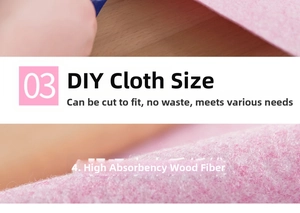 Macro shot of pink wood fiber dishcloth showing DIY cutting and water-absorbent texture