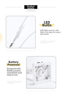 Detail of high-brightness LED beads and battery-powered base for birch tree lights