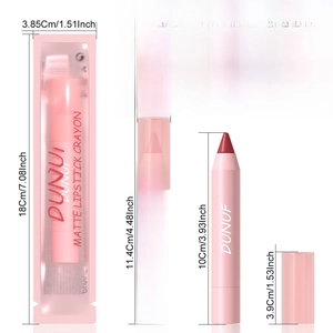 Matte langlebige Lippenstift-Stifte in 18 Farben inklusive detaillierter Größenangaben