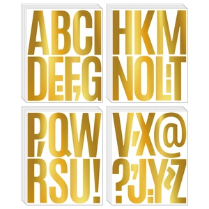 5-inch gold foil uppercase alphabet and symbol stickers for wedding and party decor