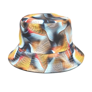 Bucket Hat Polyester Digital Printed Abstract Sun Protection Reversible Summer Outdoor Fashion For Men Women