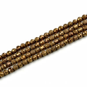 Polished faceted metallic bronze agate beads in 10mm for DIY jewelry making sets