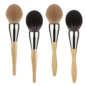 Large Powder Brush Soft Synthetic Fiber Hair Solid Wood Handle Aluminum Tube For Face Makeup Setting Fluffy Blush Tool