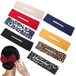 Kit chignon magique avec nœuds en couleurs unies et motifs léopard pour femmes