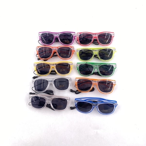 Multicolor LED EL wire glow glasses with UV400 protection for party decoration and events
