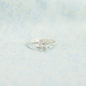 925 Sterling Silver Double Heart Love Knot Ring Rope Twist Adjustable Open Finger Jewelry For Women