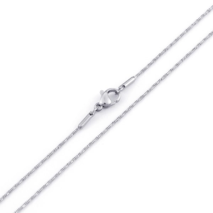 Sleek silver stainless steel snake bone chain necklace with a classic lobster clasp