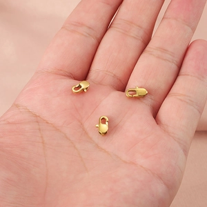 Handheld 18K gold plated stainless steel lobster clasps for DIY necklace making