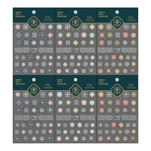 Set de stickers nail art 3D gaufrés avec motifs mandalas et fleurs en 6 styles divers
