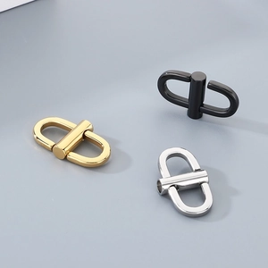 Stainless steel chain adjuster buckles for handbags in gold black and silver metal